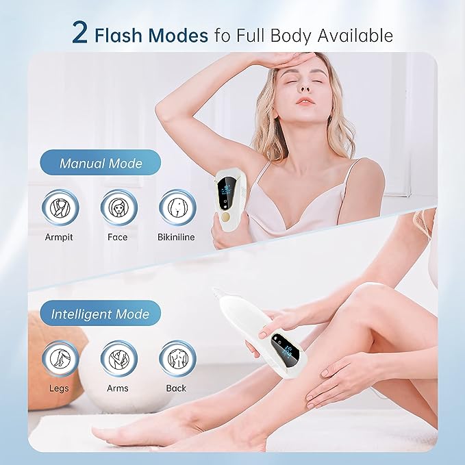 IPL Laser Hair Removal with Cooling System,Upgraded 3 Function,999,000 Flashes,9 Energy Levels,Painless Hair Remover Device for Face Armpits Legs Arms Bikini Line,Women and Men