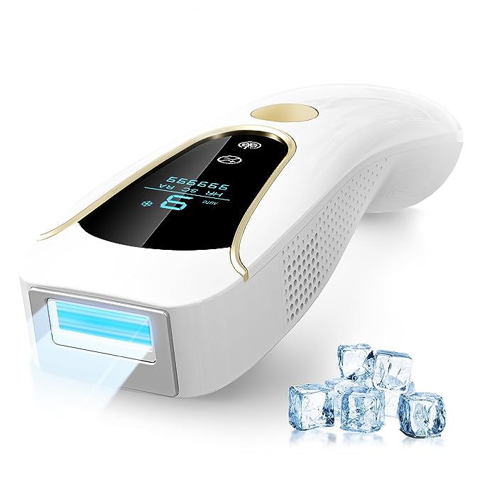 IPL Laser Hair Removal with Cooling System,Upgraded 3 Function,999,000 Flashes,9 Energy Levels,Painless Hair Remover Device for Face Armpits Legs Arms Bikini Line,Women and Men